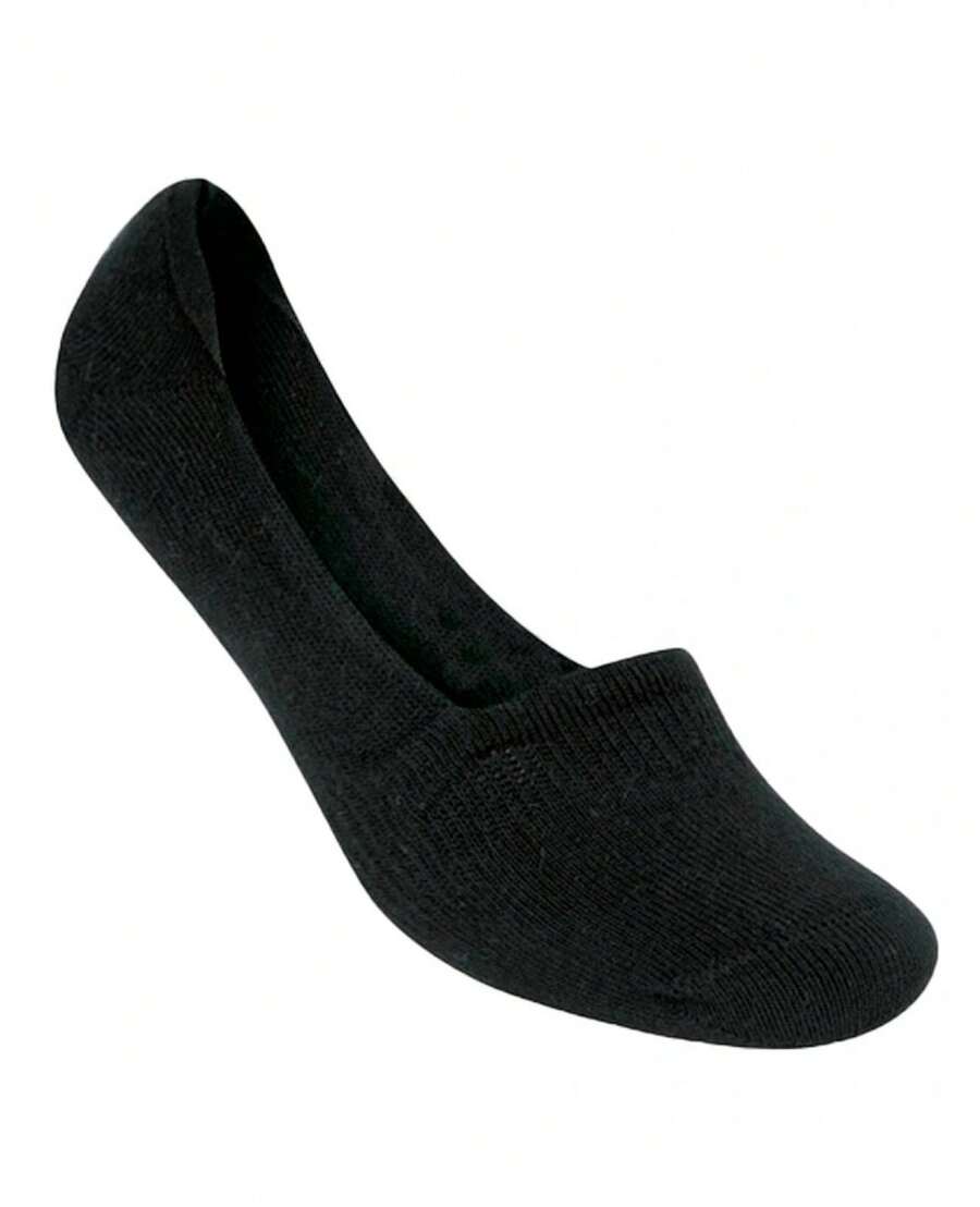 Meia Feminina Sapatilha Invisível 34/38 Fio de Silicone Anti Deslizante - Preto - Visão 1