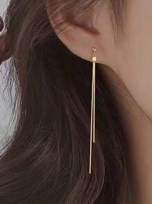 1pair Luxury & Minimalist & Tassel Design Earrings For Women, Suitable For Daily Wear