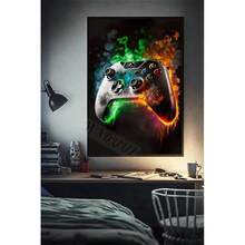 1pc /3pcsWall Arts Posters Optional Frame 80s Retro Funny Monkey Player Gamepad Picture For Gaming Room Living Canvas Painting Print Wall Art Home Decor Aesthetics Poster ,Wall Art With Frame