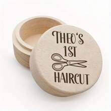 Caixa Memorial de Madeira Vintage Personalizada para Coleção de Cabelo - Primeira Cort de Cabelo e Armazenamento de Cabelo Grávido, Presente Perfeito para Novos Pais, Essenciais de Organização Doméstica, Caixa de Armazenamento de Organização Doméstica Volta às Aulas