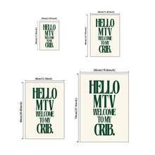 Tranh treo tường phong cách retro MTV "Chào mừng đến với ngôi nhà của tôi", tranh trang trí tường nghệ thuật, tranh chữ in, trang trí tường màu xanh lá cây, tranh treo tường không khung. - Nhiều màu - Xem 8