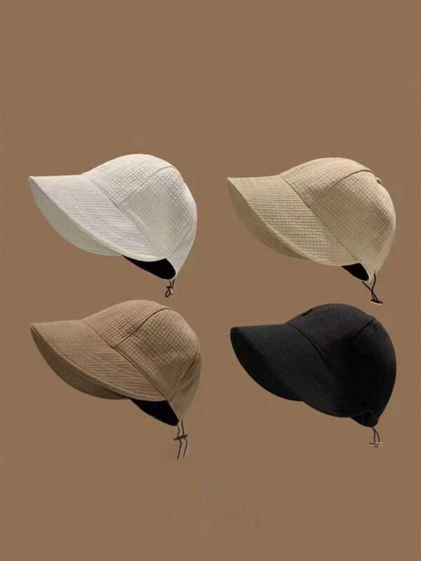 1pc Women's Adjustable Waffle Pattern Sun Hat, Fashionable UV Protection Caps, Suitable For All Seasons