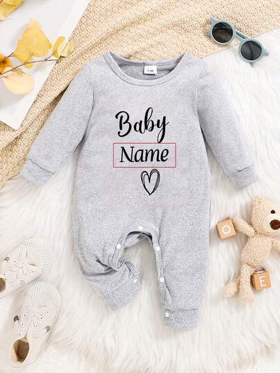 [Anpassad] Personlig jumpsuit med namntryck för flicka, rund hals långärmad casual jumpsuit, baby, festlooker, perfekta presenter till honom, perfekta presenter till henne, nyårsglamour