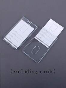 5pcs Acrylic Clear Plastic Card Protector, Transparent Id Card Protector, Photo Protector, Office Supplies Student Lunch Transportation (Cards Not Included) Card Holder Wallet Business Card Holder Credit Card Holder Id Card Holder Women Women Men Card Wallet - Clear - View 2