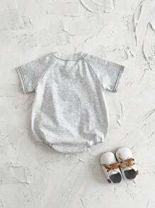 Newborn Baby Boy Adorable Blueberry Embroidery Short Sleeve Romper, Summer