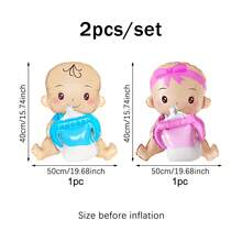 1/2/5 قطعة بالون جلوس كشف الجنين 4D، بالون ورقي بتصميم حلمة زجاجة رضاعة بلون أزرق وزهري لصبي وبنت، مناسب لحفلة كشف الجنين، حفلة استقبال المولود الجديد، ديكور حفلة عيد الميلاد الأول، دعائم للصور، ديكور بألوان زرقاء وزهرية - متعدد الألوان - مشاهدة 15
