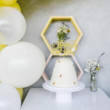 1PC Happy 1st Bee Day Cake Topper Glitter Honeycomb Flower Bumble Bee Theme Cake Pick Babyshower Bee Cake Decoration For Gender Reveal Babyshower Birthday Party Supplies Gold - Gold - View 6