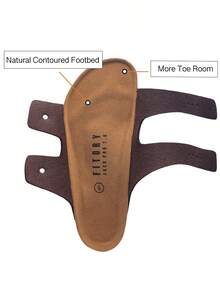 Men's Sandals Adjustable Buckle Straps Arch Support Slides For Summer 7-14 - Brown - View 3
