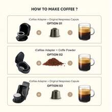 3 Adapters Compatible With Machines, With Original Capsule Adaptor, Whistle And Back To School - Black - View 3