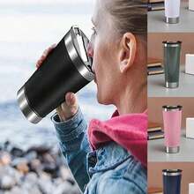 Beer Cup With Lid And Opener 473ml Stainless Steel Cold Full Colors Thermal Cup - cốc hồng 2 - Xem 10