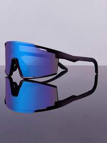 新款时尚男士眼镜，大框环绕式时尚眼镜，骑行眼镜，男士服装配饰，男士配饰，Y2K 夏季海滩度假旅行黑色眼镜 - 彩色 - 查看 4