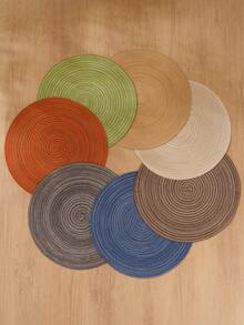 1 peça/4 peças/6 peças Jogo Americano Redondo Trançado de 15 Polegadas, Opções Multicoloridas, Tapete de Mesa Lavável, Antiderrapante e Resistente ao Calor, Adequado para Jantar em Casa, Festa de Feriado, Restaurante, Cozinha, Estilo Fazenda, Decoração de Festa de Natal e Ano Novo - Multicolorido - Visão 5