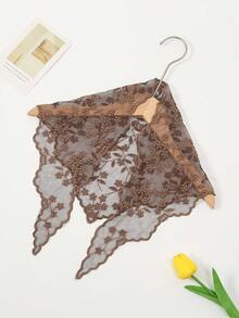 1pc Women Bandana Lace Floral Edge Scarf - Multicolor - View 2