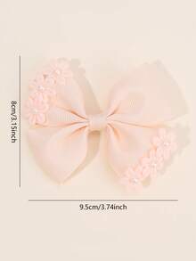 2 piezas Pinzas para el cabello con lazo de flor blanca y rosa, pinzas para el cabello de cocodrilo de tela, accesorios elegantes para el cabello de niña, regalo para niña - horquilla de lazo - Ver 9