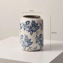 Porcelana w kolorze niebieskim i białym z efektem spękania lodu, lekka, luksusowa dekoracja wazonu ceramicznego, ekskluzywne wrażenie, stół jadalny w salonie, dekoracja wazonu na kwiaty, satysfakcjonujący prezent