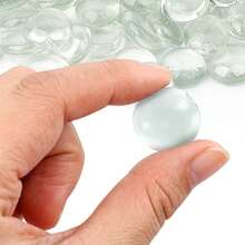 Glass Gemstone Beads Vase Fillers (100g200g/400g )Flat Marble Beads Multiple Color Choices Aquarium Decor Rocks Floral Stones Decorative Mosaic Gem Pebbles Home Decor Room Decor Flower Vase Glass Vase - Transparent White - View 4