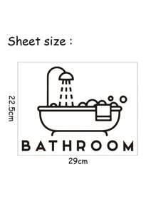 1 Pc Home Decor Bathroom Wall Sticker Durable Waterproof PVC Sticker Self-Adhesive Easy To Peel Suitable For Bathroom Wall Stickers Window Door Stickers Home Decor Make Your Home New Holiday Decor Stickers Birthday Graduation Gift