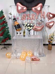 1 pezzo di tovaglia luccicante in oro/argento, copertura da tavolo metallica lucida per feste di compleanno, Ognissanti, matrimoni, decorazione di hotel, Natale - argento - Visualizzare 6