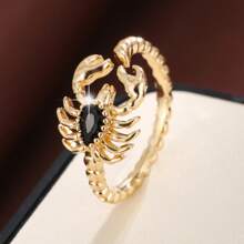 1pc Fashionable Scorpion Open Design Cubic Zirconia Ring For Women