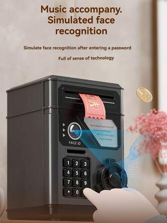 Hucha de reconocimiento facial automático con gran capacidad y desbloqueo con contraseña, adecuada como regalo de cumpleaños para niños y niñas de 3 a 12 años.