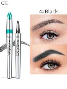 QIC Waterproof Microblading Eyebrow Pen - 4 Split Head, Natural Look Brow Makeup In 4 Colors For All Skin Types - White Tube Multicolor - View 8
