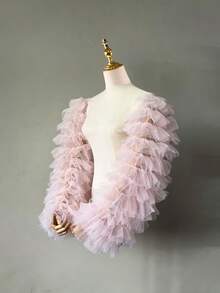 1 Pair Women Puff Sleeves, Black/White/Pink/Light Blue Sheer Mesh Arm Sleeves, Long Stretchy Detachable Sleeves For Bridal Wedding Gown, Lolita, Summer UV Protection, Versatile Removable Sleeves For Dresses, Costumes And Performance Accessories Autumn Accessories - Multicolor - View 13