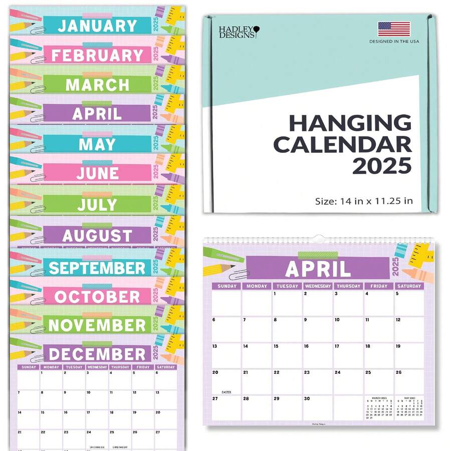Large Wall Calendar, 1 Piece, 18 Month, Hadley Designs, Calendars & Planners, Calendar 2025, Calendar Creative Minimalist, Calendar>Teacher, Yearly Calendars, Calendario 2025-2026, Academic Calendar 2025-2026, Wall Calendar 2025, Numbers Calendar, Calendar With Notes, Back To School - 辦公室塗鴉 - 查看 1