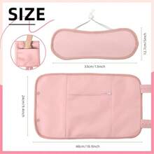 2pcs Reusable Castor Oil Heating Pads Set, Adjustable For Neck And Waist Areas - Pink - View 3