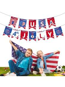 10 pièces/16 pièces Décorations suspendues pour le Jour de l'Indépendance, Ornements du 4 juillet, Ornements patriotiques, Ornements de gnome en bois pour le Jour de l'Indépendance, Bannière en tissu, Décorations suspendues pour fêtes du Jour de l'Indépendance et du Jour du Souvenir, Fournitures de fête, Décoration de maison