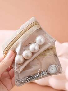 12 Stück Schmuckorganizer Set, Schmuck Reise Tasche/Etui/Beutel, geeignet für Frauen zum Aufbewahren von Halsketten, Armbändern, Ringen, Ohrringen, mit Reißverschluss verschlossen, kompakt & tragbar, schützt Schmuck vor Oxidation und Kratzer, Multifunktions-Aufbewahrung für Münzen, Schlüssel