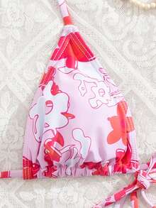 性感印花高弹力两件套女式泳衣，速干柔软亲肤欧美风格比基尼泳装，带柔软胸垫，修身新款比基尼，适合海滩、泳池派对、水疗度假村