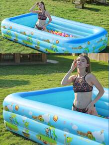 1pc Large Family Home & Outdoor Pool, Thick Plastic Ocean Ball Swimming Pool, Beach Essentials, Beach Accessories, Pool Float