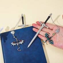 1/2 件幻想龙剑书签 - 第四翼粉丝页面标记，适合男士的酷炫书签，适合男性读者的幻想龙礼物，可作为生日礼物、学校用品、返校礼物 - 均碼 - 查看 10