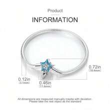 Blue Starfish And Conch Basic Chain DIY Bracelet Loose Beads Beads Women's Snake Bone Chain Sterling Silver Pendant Suitable For Daily Clothing Holiday Gift