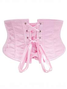 加大码女式花卉印花束腰带，优雅成熟魅力 - 梭织面料，前扣后系带设计 - 彩色 - 查看 4