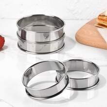 6 件不锈钢英式松饼圈、烘焙圈、金属圈，适用于自制烘焙、汉堡、煎饼、早餐三明治、煎蛋