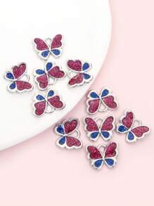 10pcs Cute Vibrant Candy Color Butterfly Charms - Perfect For Girls Jewelry Making, Fashion Necklace, Bracelet, Earrings, Keychain, Phone Chain & & Other Hanging Decorations DIY Multicolor Butterfly-Shaped Accessories - Ideal For Spring Summer Dressing Accessory