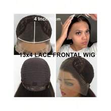 Parrucca sostitutiva 13x4 in pizzo svizzero trasparente, 26 pollici, resistente al calore, fibra morbida, riga centrale, stile lungo e ondulato, colore grigio, parrucca sintetica frontale in pizzo per donne e ragazze per uso quotidiano e feste