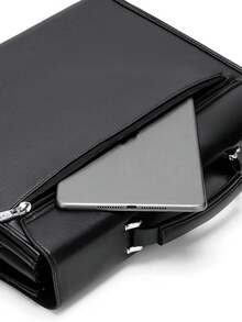 Men's Business Briefcase Bag With Rivet Details, Top Handle, 43.31-Inch Shoulder Strap, Suitable For Daily Commute And Meetings - Multicolor - View 3