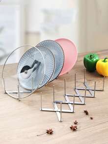 Retractable Stainless Steel Bowl, Plate, And Pot Lid Rack, Also Suitable For Steamer Rack, Adjustable Pot Lid Organizer, Cabinet, Cutlery Cabinet - Silver - View 4