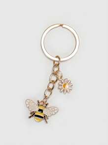 1/2/4/10pcs Cubic Zirconia Bee & Honeycomb Keychain, Cute Animal Pendant Keyrings, Versatile & Adorable For Students Backpack For School Car Accessories Goth Y2k Halloween Accessories Teachers Day Christmas Gift Ideas Bag Accessories Lanyards With Id Holder Car Accessories Bag Charms