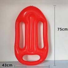 1pc Lifeguard Inflatable Float Board, PVC Swimming Training Surfboard, Red Inflatable Floating Board
