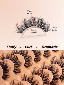 Asiteo 7 Pairs Luxury Fluffy Thick Dramatic Messy Faux Mink Eyelashes, Reusable, Soft & Comfortable - Russian Strip Lashes - View 5