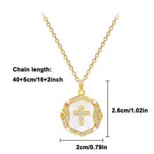 1pc Luxurious Pearl Stainless Steel Cross Titanium Chain Pendant Necklace, Arabic Style Cross Necklaces For Women, Suitable For Daily Wear Or Gift