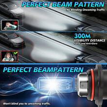 2 件/包 9005/HB3 9006/HB4 H1 H4 H7 H9 H11 H13 9004 9007 5202 30,000LM 超亮汽车大灯，升级卤素灯，远/近光和雾灯泡，6000K 白色持久耐用，即插即用 - 淺藍色 - 查看 7