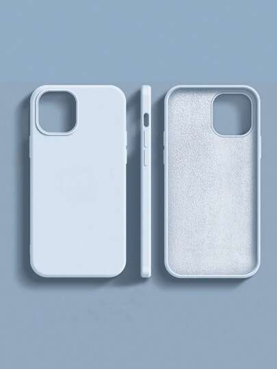 1pc Minimalist Liquid Silicone Solid Color Phone Case Compatible With IPhone 17 Pro Max/16 Pro Max/ 15 Pro Max/14 Pro Max/13 Pro/12 Pro/11, Dirt-Resistant And Drop-Proof Protective Cover