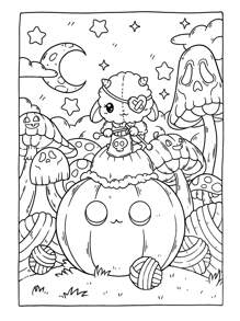 40pages CREEPY CUTIE,Coco Adult And Adolescent Spiral Binding Colouring Book, Bold And Simple, Simple And Large Design, Suitable For Relaxation, With Cute And Comfortable Patterns And Girl's Life Scenes (Bold And Simple Coloring) Very Suitable For Friends, Family And Colleagues, Relax Body And Mind, Relieve Stress, And Give A Beautiful Calendar As A Gift,Back To School,School Supplies