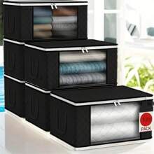 Bolsa de almacenamiento plegable con asas, ventana transparente, adecuada para ropa de cama, ropa y talla grande, organizador de almacenamiento doméstico de uso múltiple