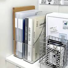 1 件透明亚克力桌面收纳架 - 文件整理器和杂志架，适用于办公文具用品、返校用品、学校用品