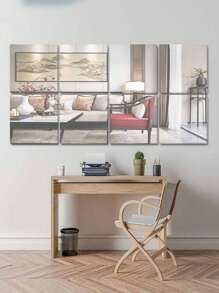 2/4 pièces Autocollant de miroir mural, miroir pied-à-terre pour la maison, miroir pied-à-terre pour la chambre à coucher, miroir souple auto-adhésif, acrylique, durable et non fragile